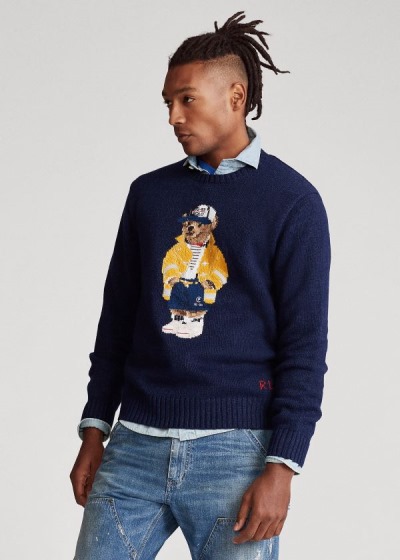 Polo Ralph Lauren CP-93 Bear Striktrøje Herre Danmark (WOLVJ9321)